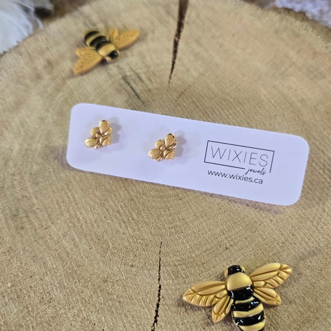 Honey Bee Studs (Stainless Steel Posts)