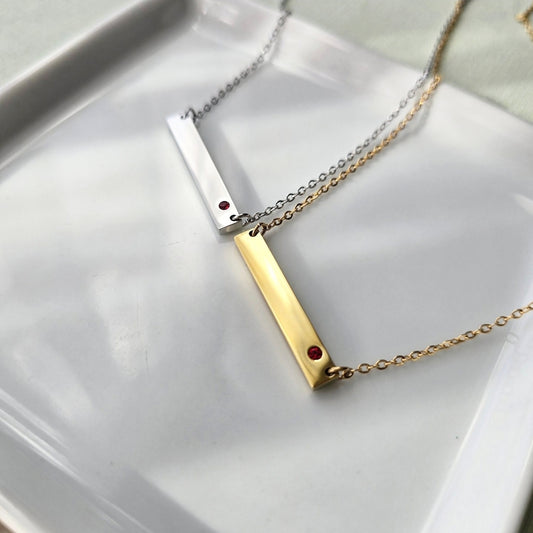 Birthstone Necklace - JULY/"RUBY"