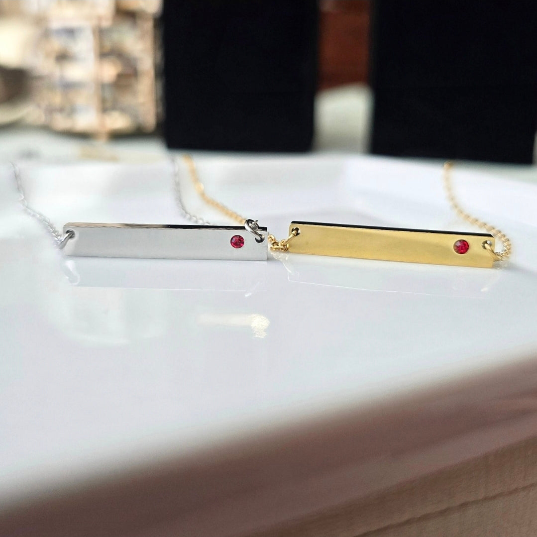 Birthstone Necklace - JULY/"RUBY"