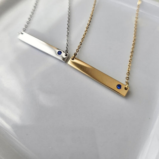 Birthstone Necklace - SEPTEMBER/"SAPPHIRE" (Dark Blue)