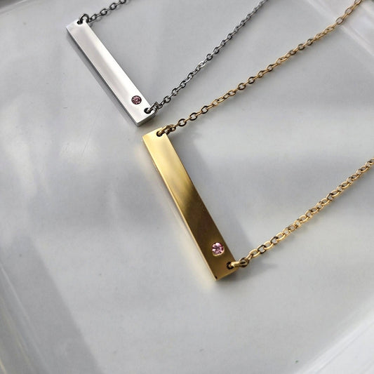 Birthstone Necklace - OCTOBER/PINK TOURMALINE