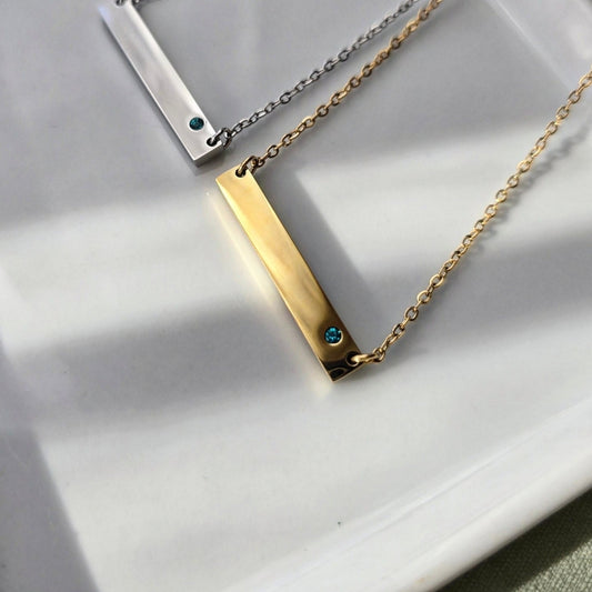 Birthstone Necklace - DECEMBER/TANZANITE (Teal)