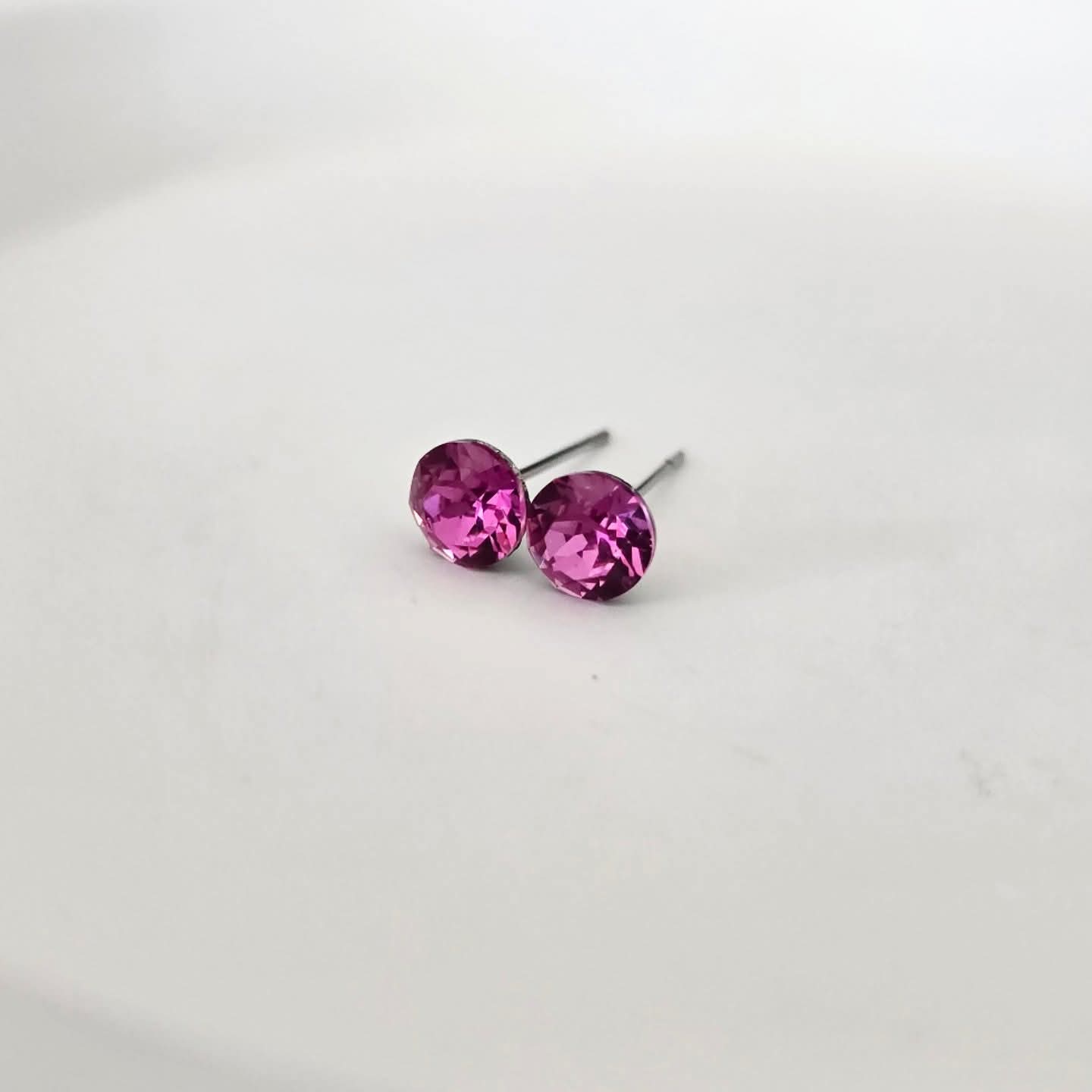 Fuschia Studs (Stainless Steel)
