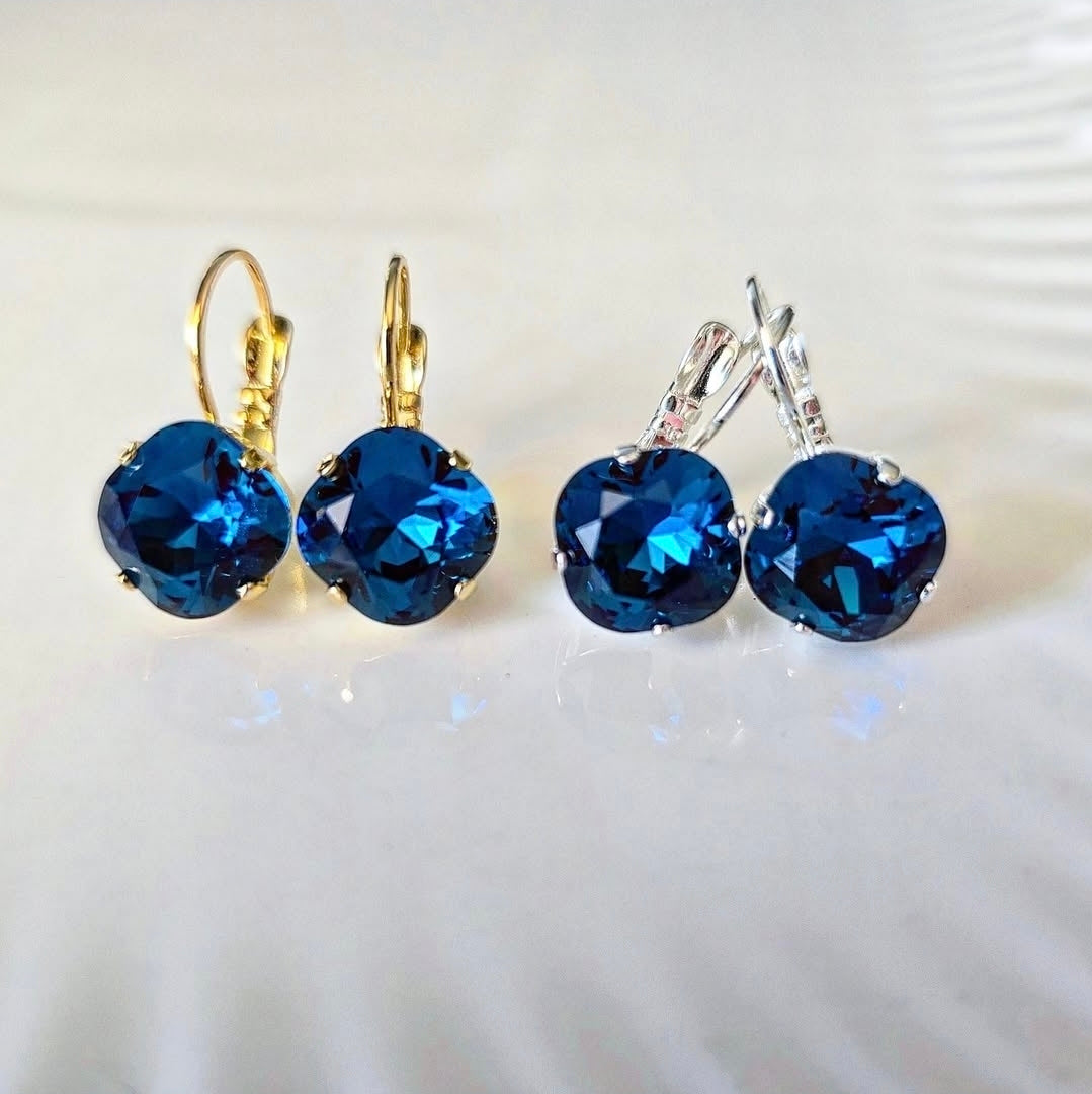 "Marina" Blue 10mm Cushion Lever Back