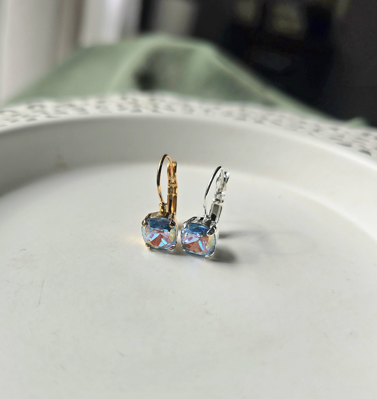 8mm "Celeste" Cushion Cut Lever Back