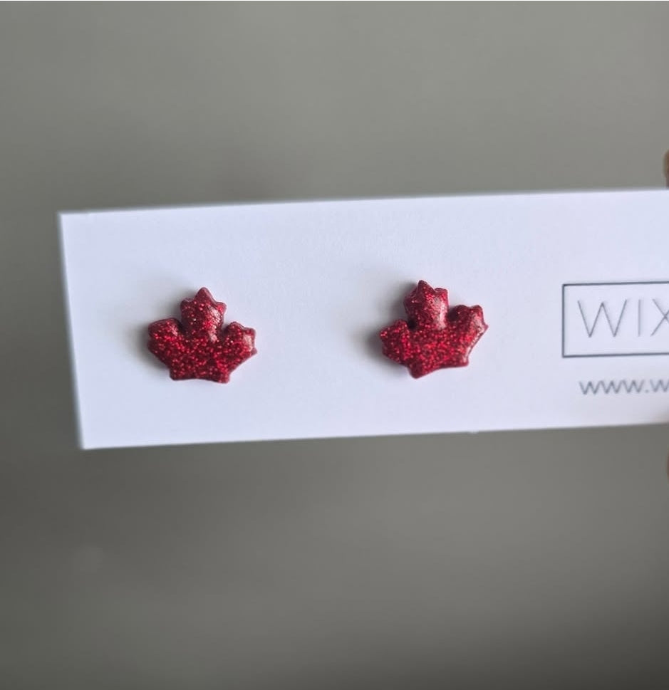 Maple Leaf Studs (Stainless Steel Posts)
