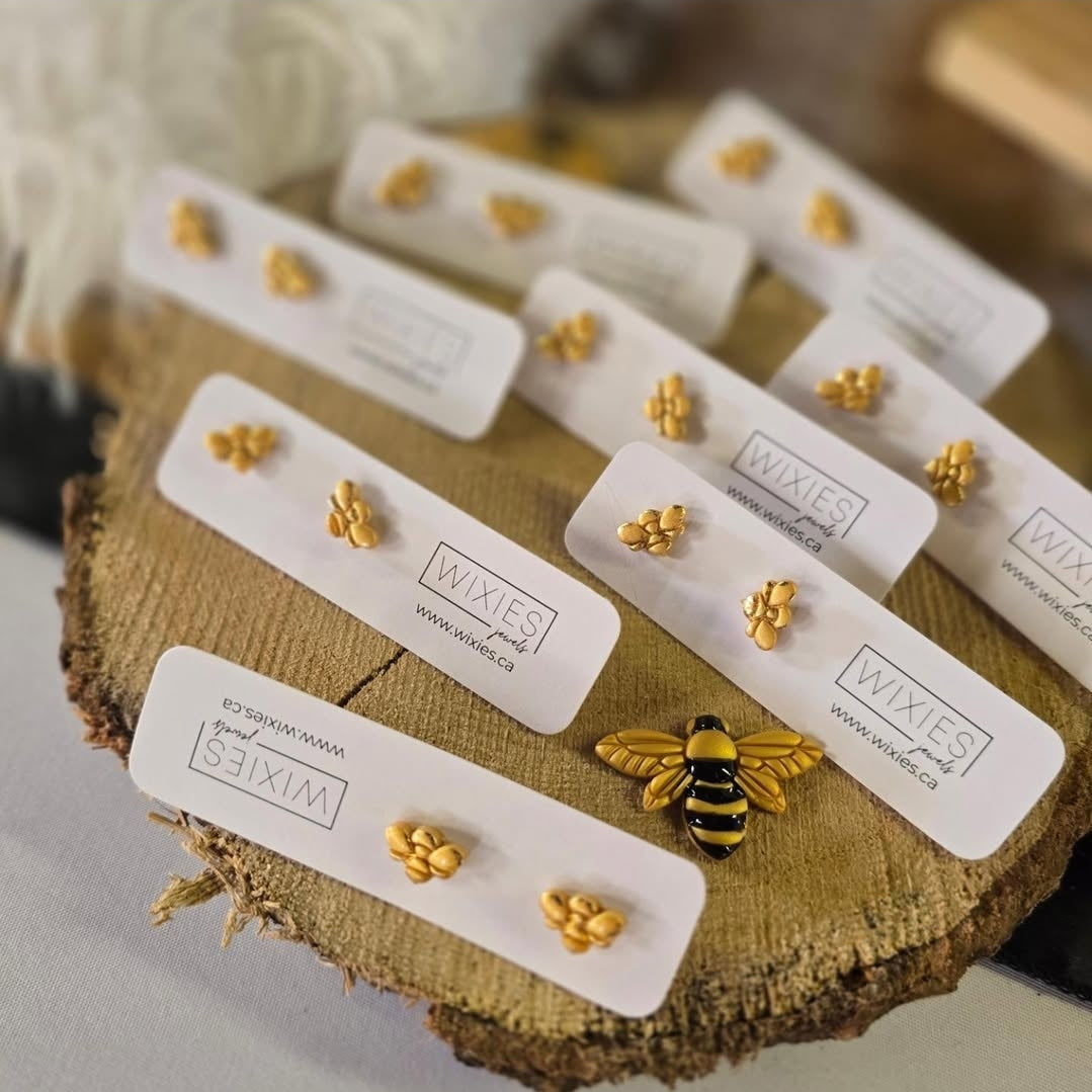 Honey Bee Studs (Stainless Steel Posts)