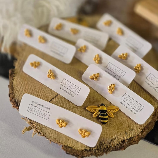 Honey Bee Studs (Stainless Steel Posts)