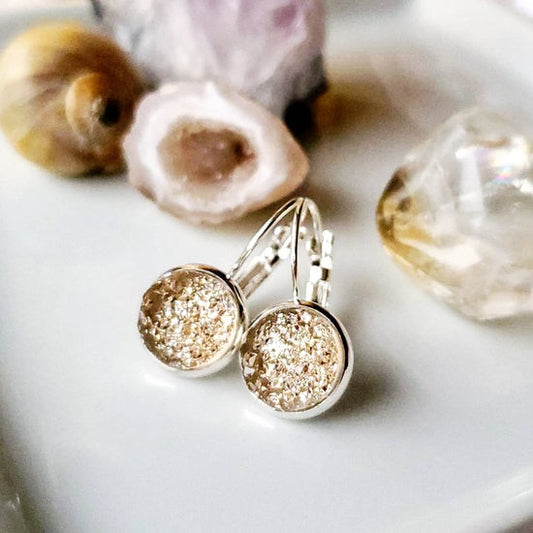 10mm Blanche Lever Backs (Silver-coated Brass)
