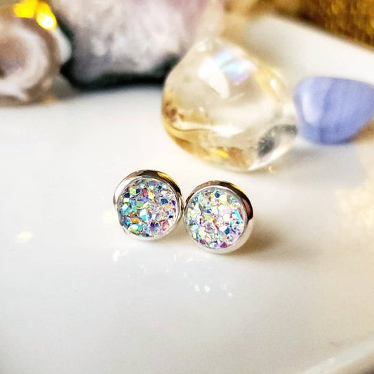 8mm Crystal Studs (Silver-plated Brass)