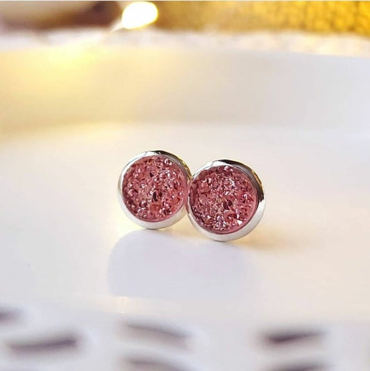 8mm Flora Studs (Silver-plated Brass)
