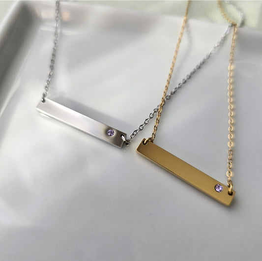 Birthstone Necklace - JUNE/ALEXANDRITE (Light Purple)