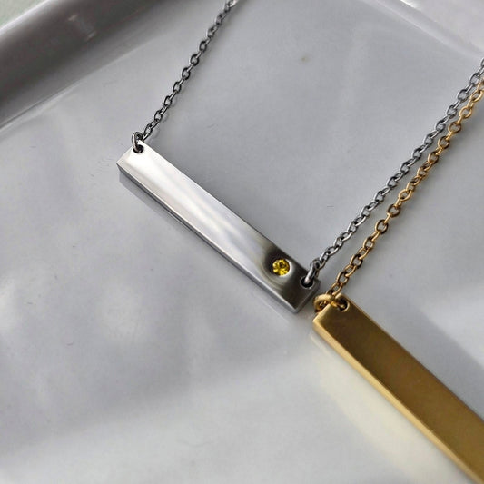 Birthstone Necklace - NOVEMBER/CITRINE (Yellow)
