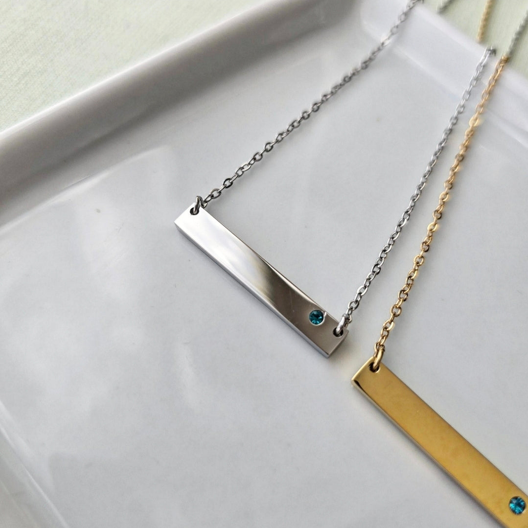 Birthstone Necklace - DECEMBER/TANZANITE (Teal)