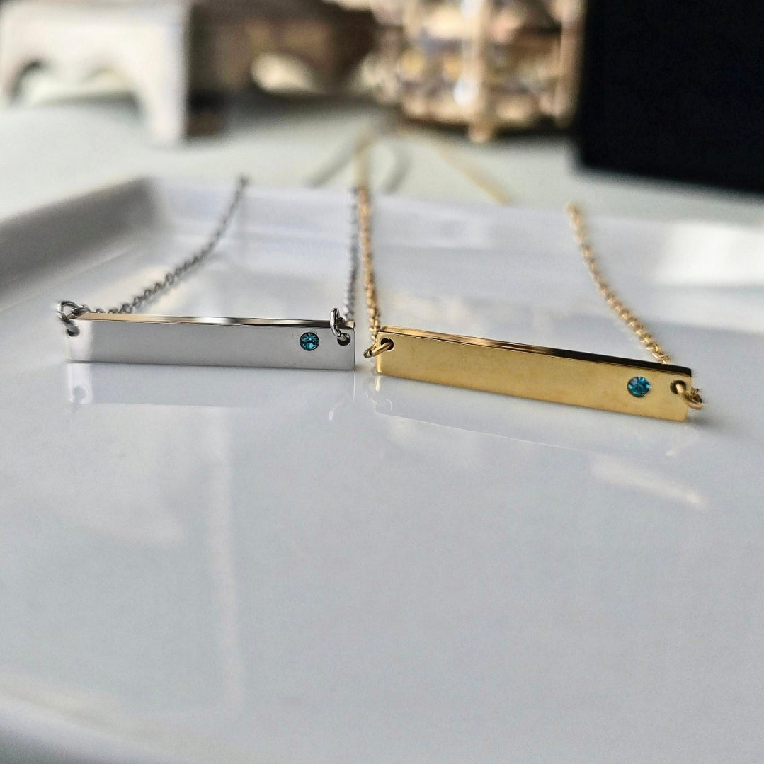 Birthstone Necklace - DECEMBER/TANZANITE (Teal)