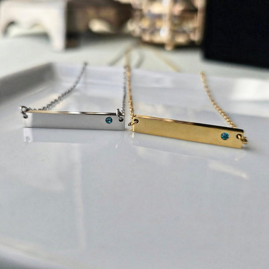 Birthstone Necklace - DECEMBER/TANZANITE (Teal)