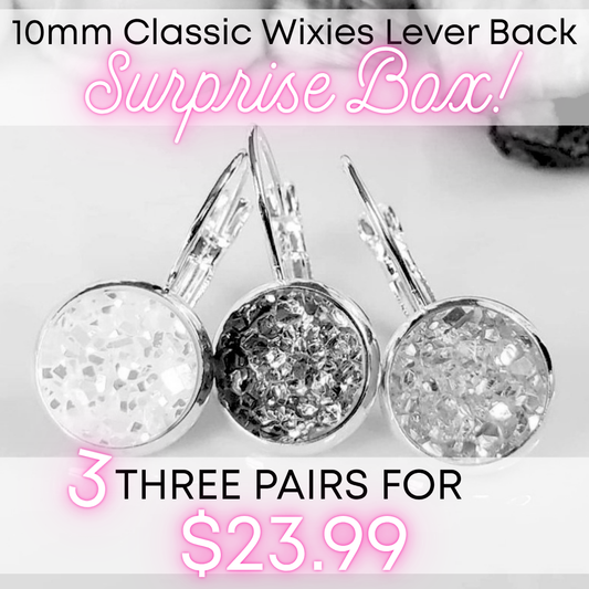 SURPRISE BOX! 3 Pair 10mm Classic Wixies Lever Back