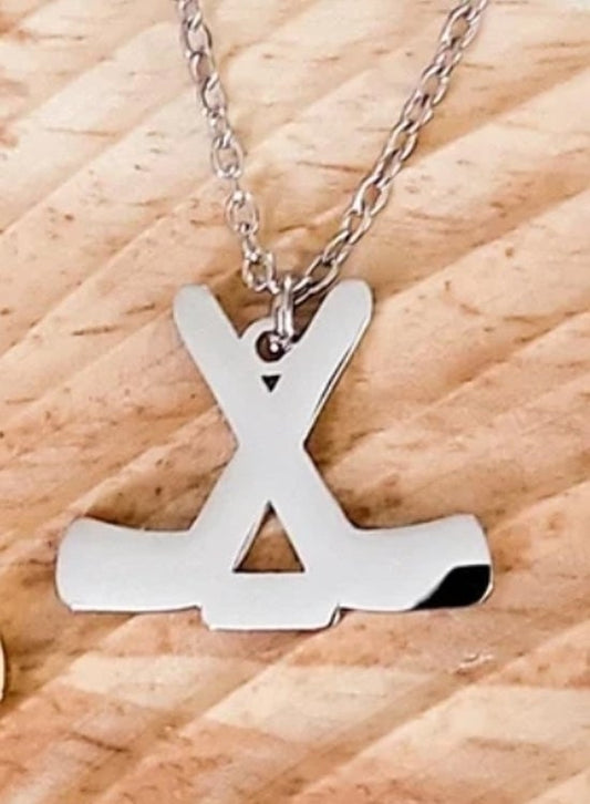 Hockey Pendant Necklace (engravable)