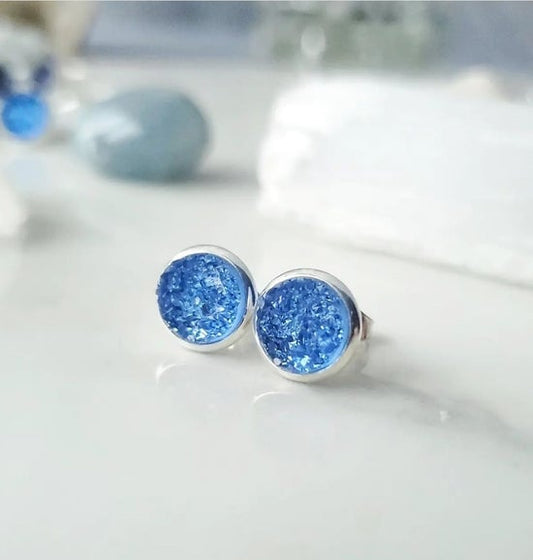 8mm Morning Glory Studs (Silver Plated Brass)