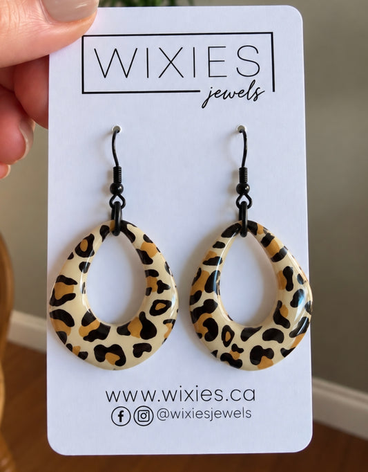 Leopard Drop Hoops