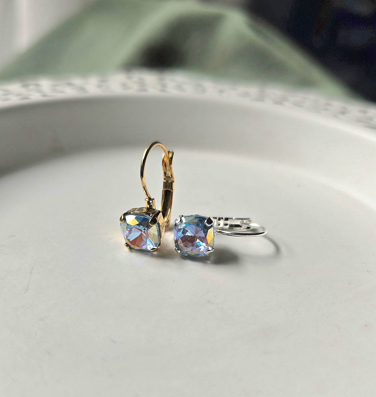 8mm "Celeste" Cushion Cut Lever Back