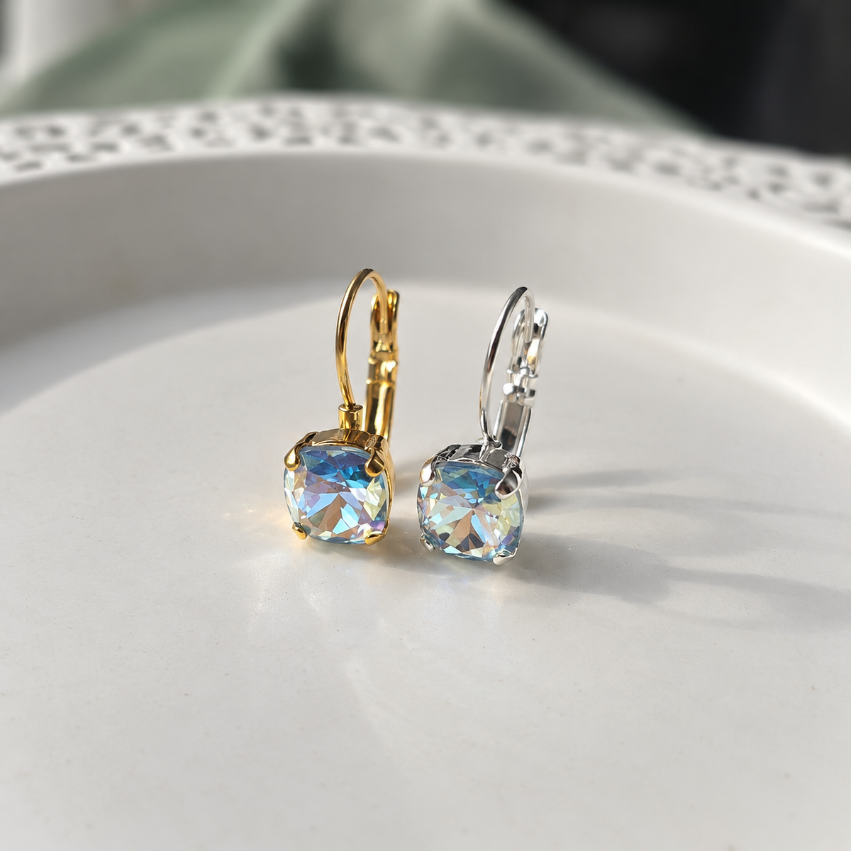8mm "Celeste" Cushion Cut Lever Back
