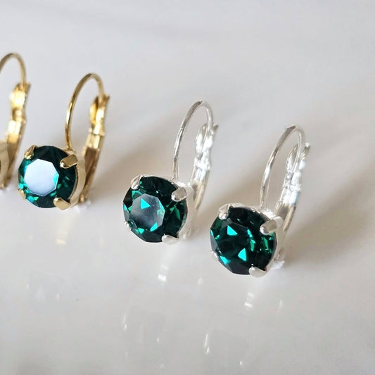 "Emerald" Green 8mm Lever Back