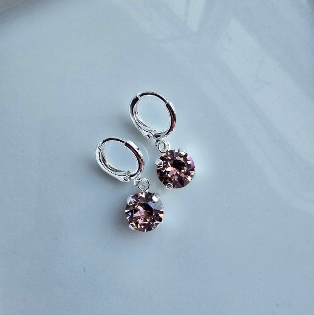 Huggie Hoops with 8mm Gem