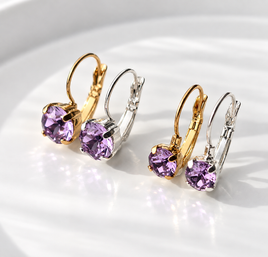 6mm or 8mm Lilac Lever Back