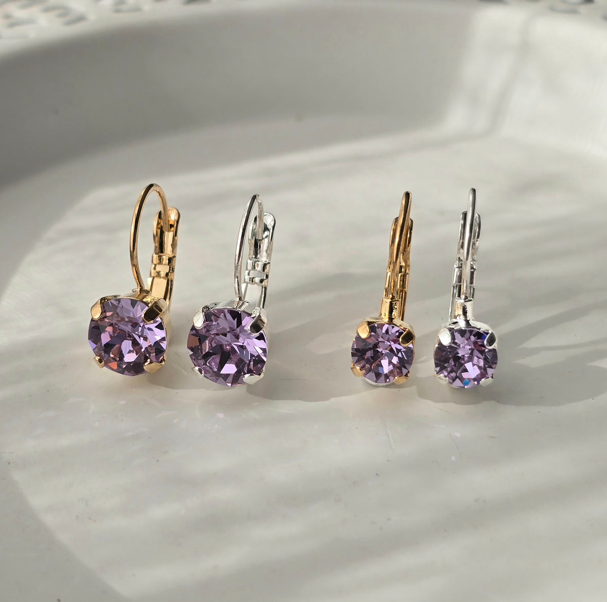 6mm or 8mm Lilac Lever Back