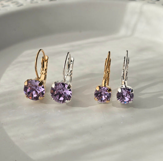 6mm or 8mm Lilac Lever Back
