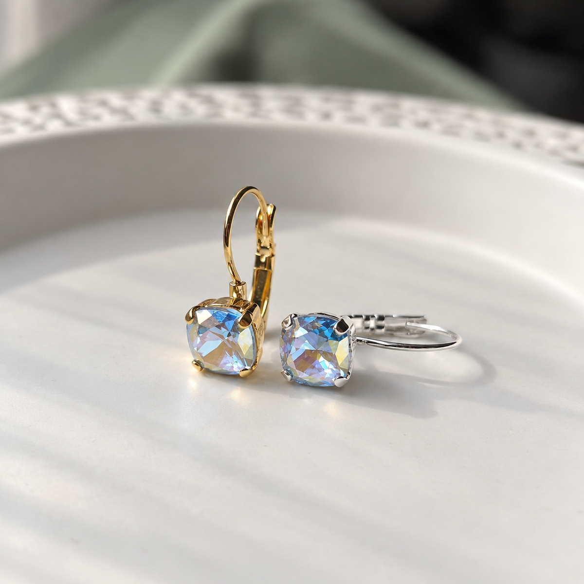 8mm "Celeste" Cushion Cut Lever Back