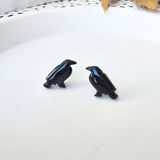 Night Sky Crow Studs