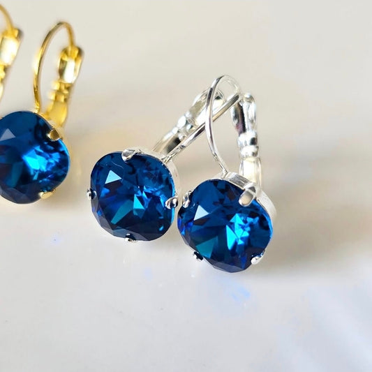 "Marina" Blue 10mm Cushion Lever Back