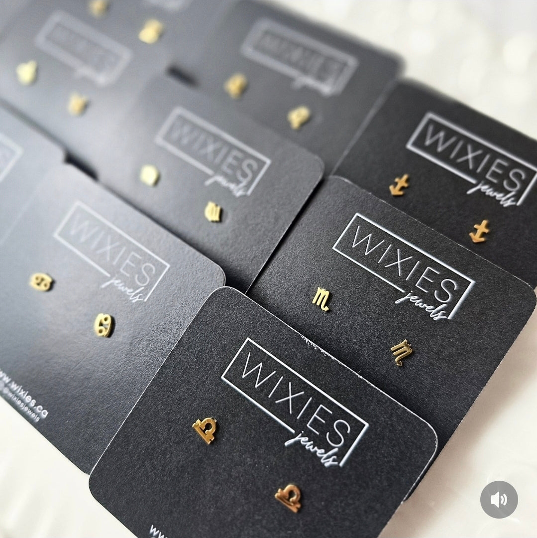 Small Zodiac Sign Studs