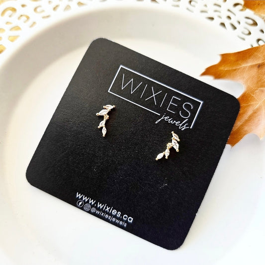 Fern Ear Climber Studs