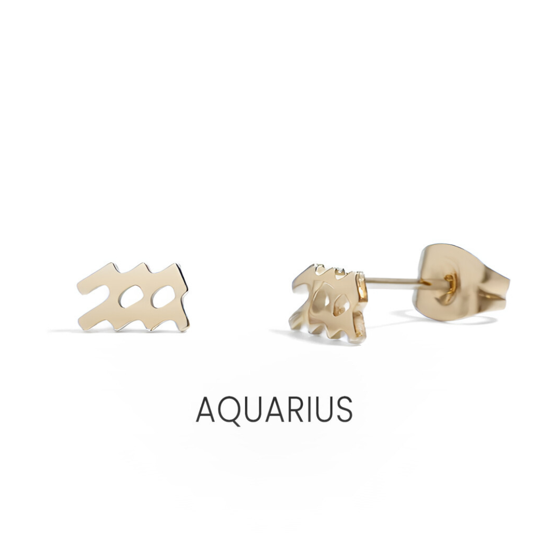 Small Zodiac Sign Studs