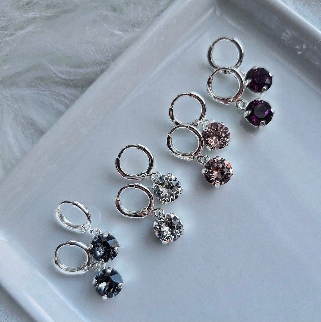Huggie Hoops with 8mm Gem