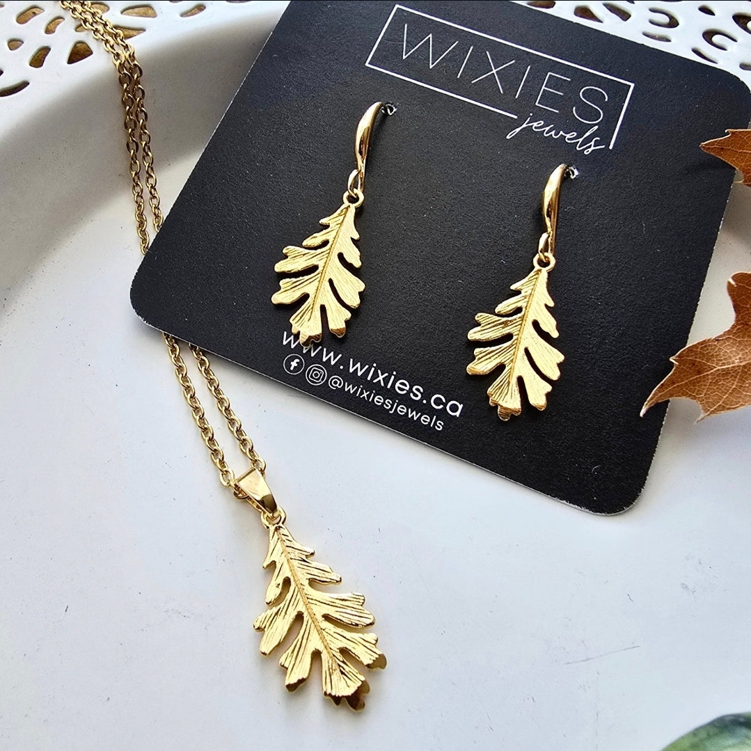 Oak Earring & Necklace Set