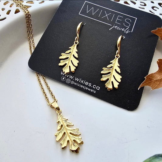 Oak Earring & Necklace Set