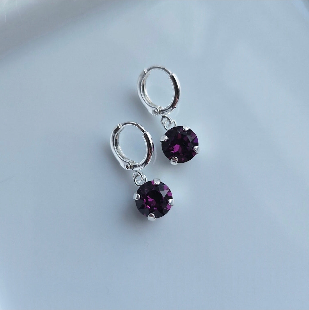 Huggie Hoops with 8mm Gem
