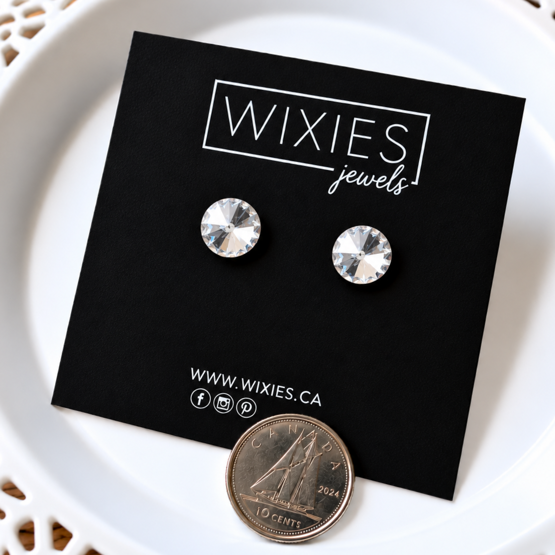8mm Rivoli Studs (Choose your colour)