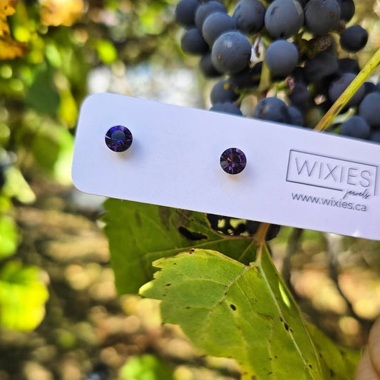 6mm Grape Purple Studs