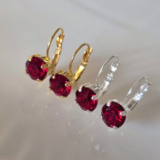 "Ruby" Red 8mm Lever Back