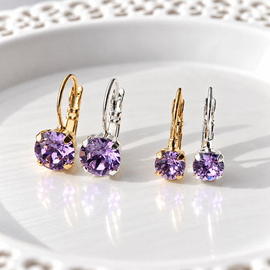 6mm or 8mm Lilac Lever Back